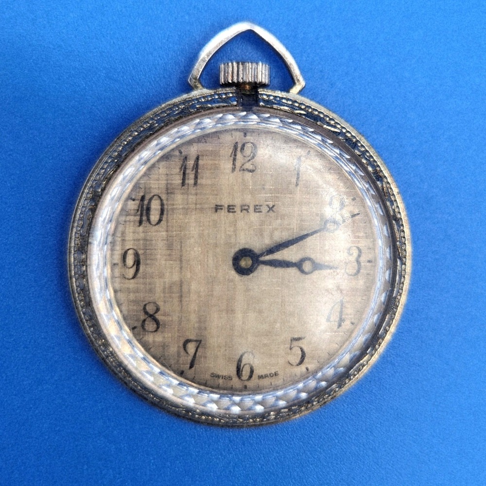 Vintage Ferex Swiss Made Windup Pendant‎ Watch - does not work